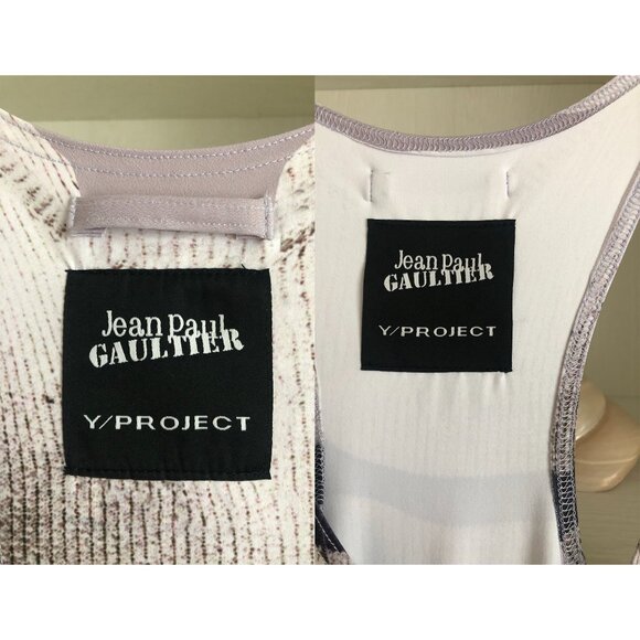 Y/project Jean Paul Gaultier Edition TROMPE L'OEIL MARINIER MAXI DRESS - WHITE - Picture 7 of 12